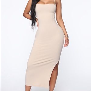 Fashion Nova Yellow Laced and Ready Midi Dress